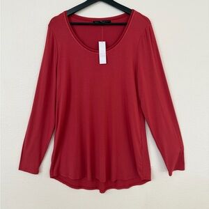 White House Black Market Red Long Sleeve Top